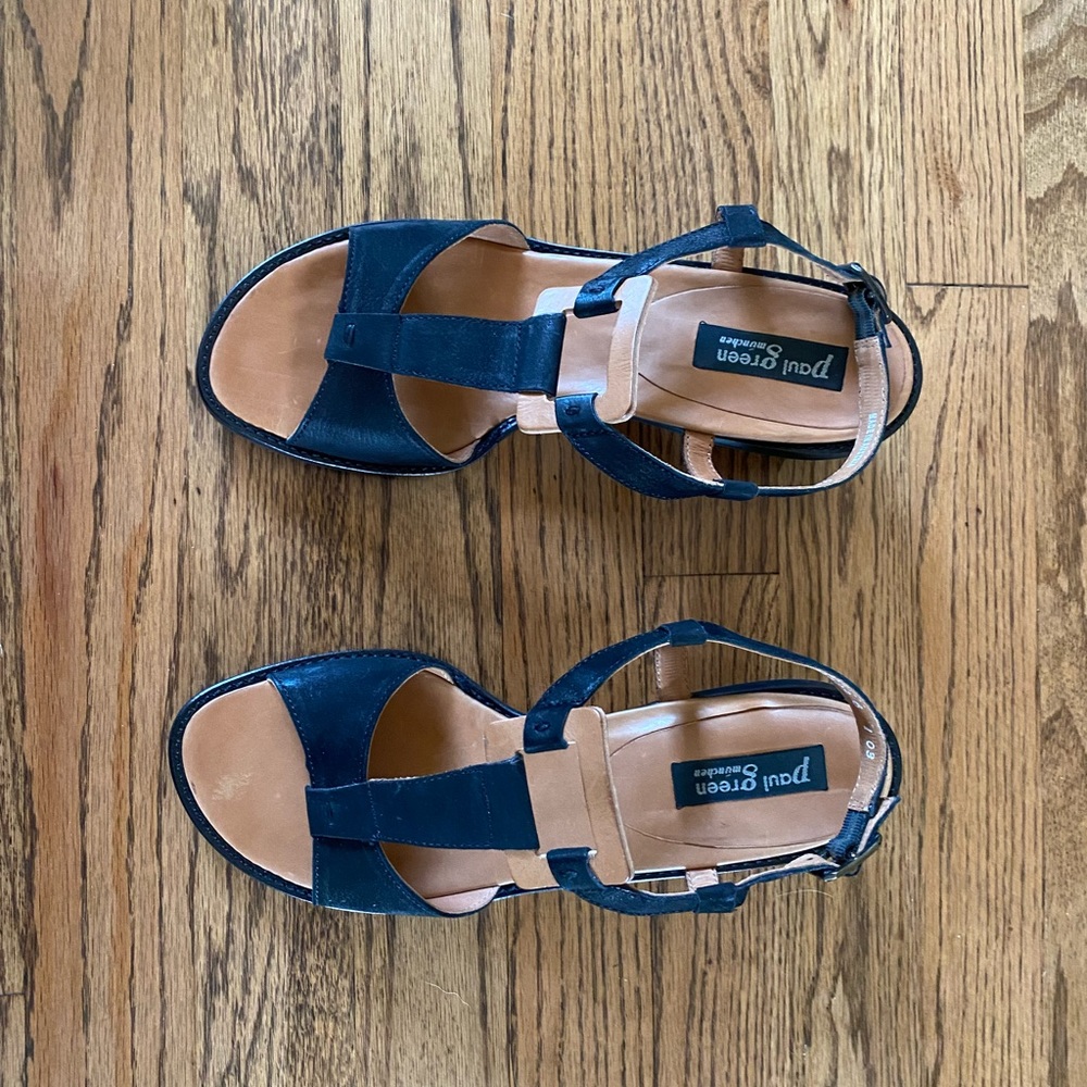 Paul Green London Black Leather Sandals